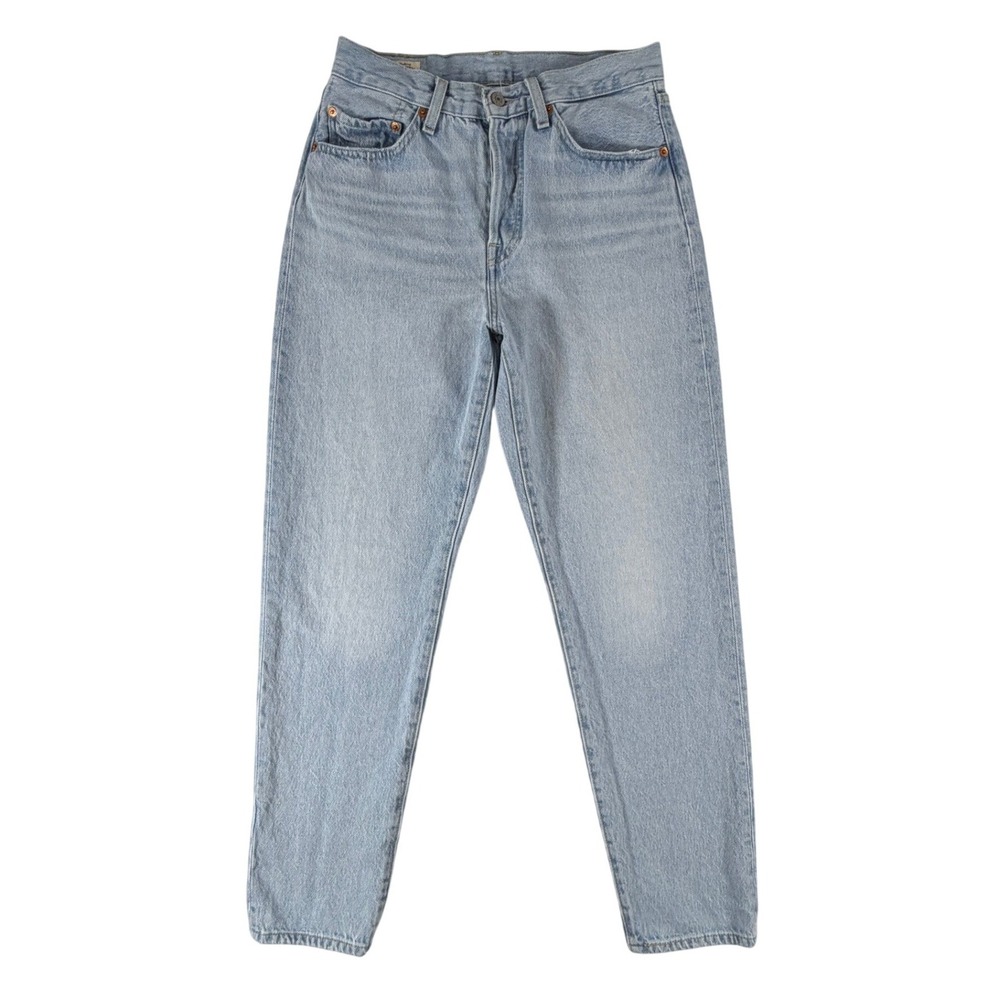 Levis Premium 501 81 Light Wash High Rise Tapered Blue Jeans Womens 27x31